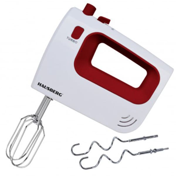 Batteur à main HAUSBERG 300W - Blanc & Rouge (HB-4120RS) Batteur à main HAUSBERG 300W - Blanc & Rouge (HB-4120RS)